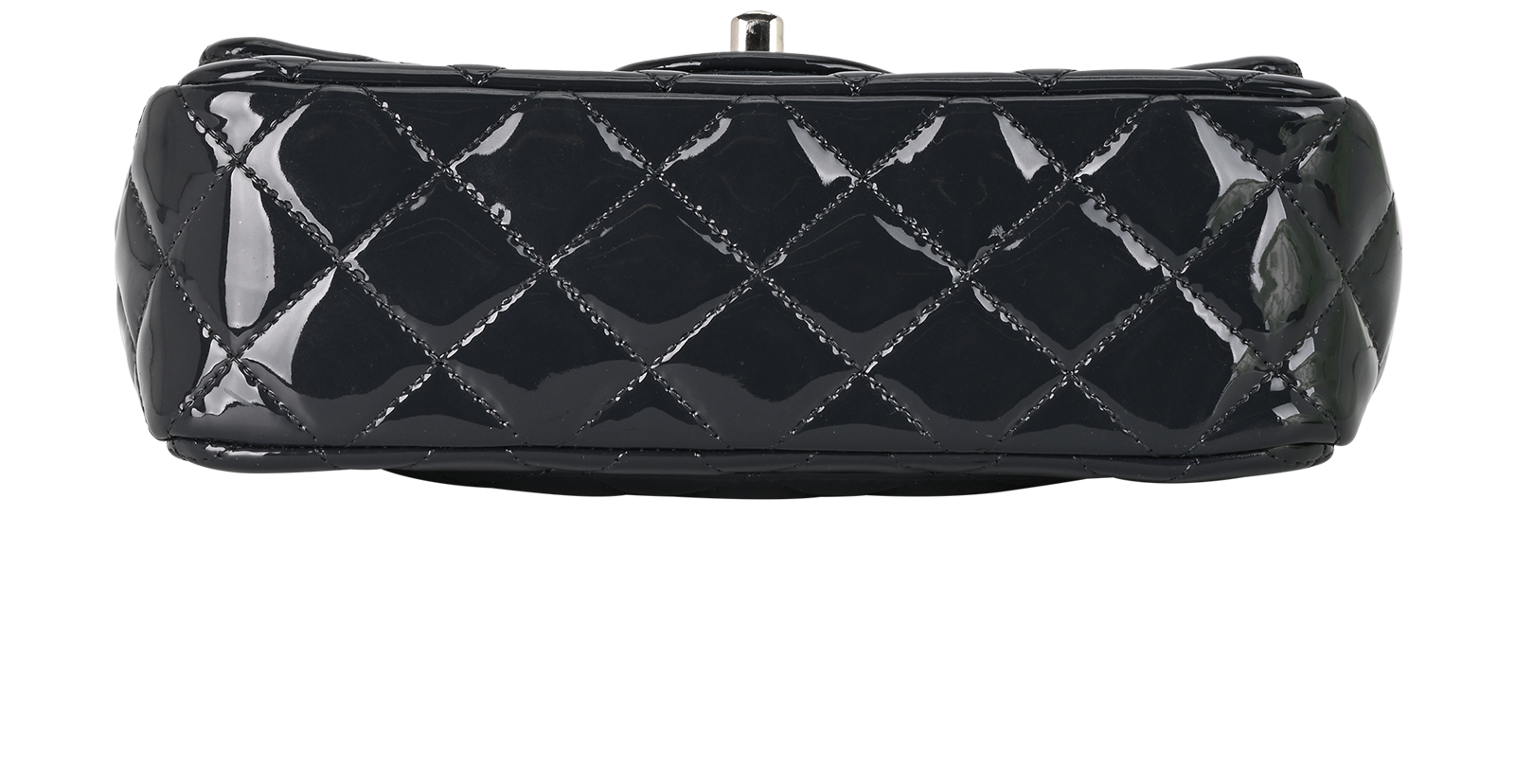 New Mini Single Flap, &pound;3,100, Handbags, Grey, Patent Leather, Top view